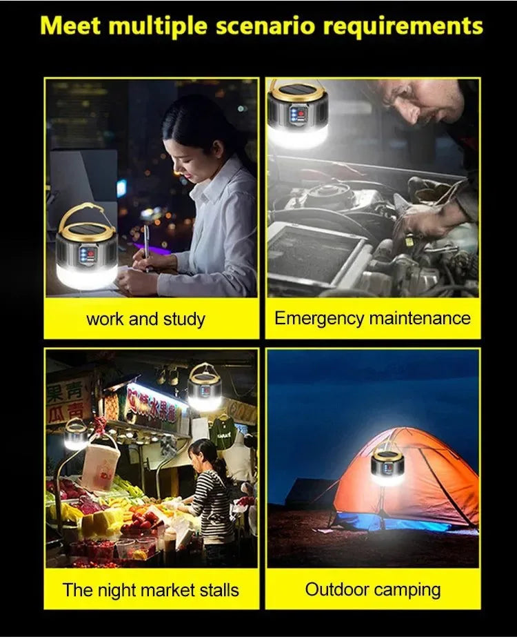 Waterproof Solar LED Camping Light – Rechargeable Portable Tent Lantern & Emergency Energy-Saving Lamp - Trekker Essentials