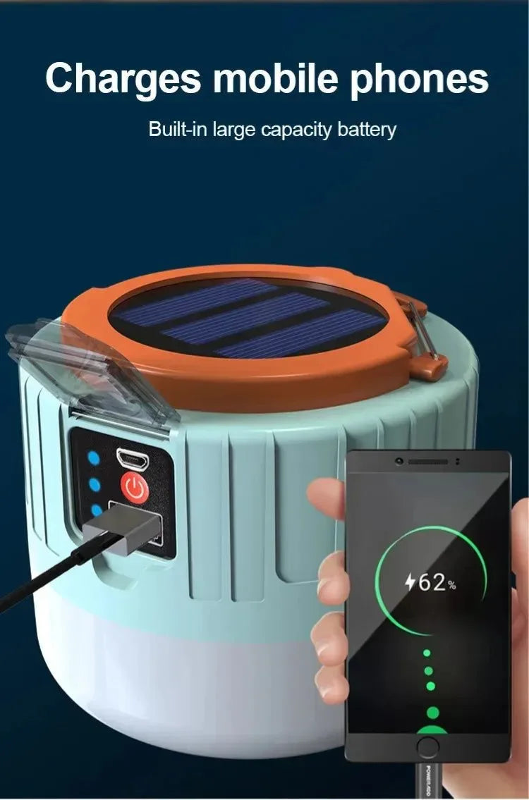 Waterproof Solar LED Camping Light – Rechargeable Portable Tent Lantern & Emergency Energy-Saving Lamp - Trekker Essentials