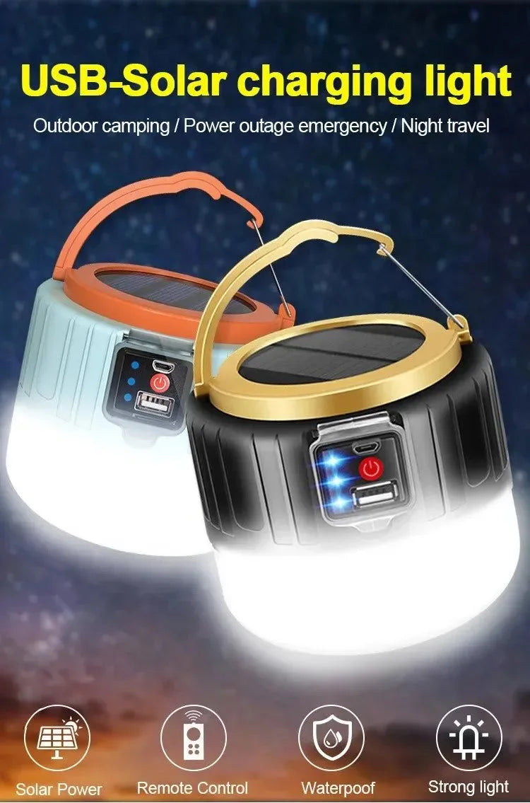 Waterproof Solar LED Camping Light – Rechargeable Portable Tent Lantern & Emergency Energy-Saving Lamp - Trekker Essentials