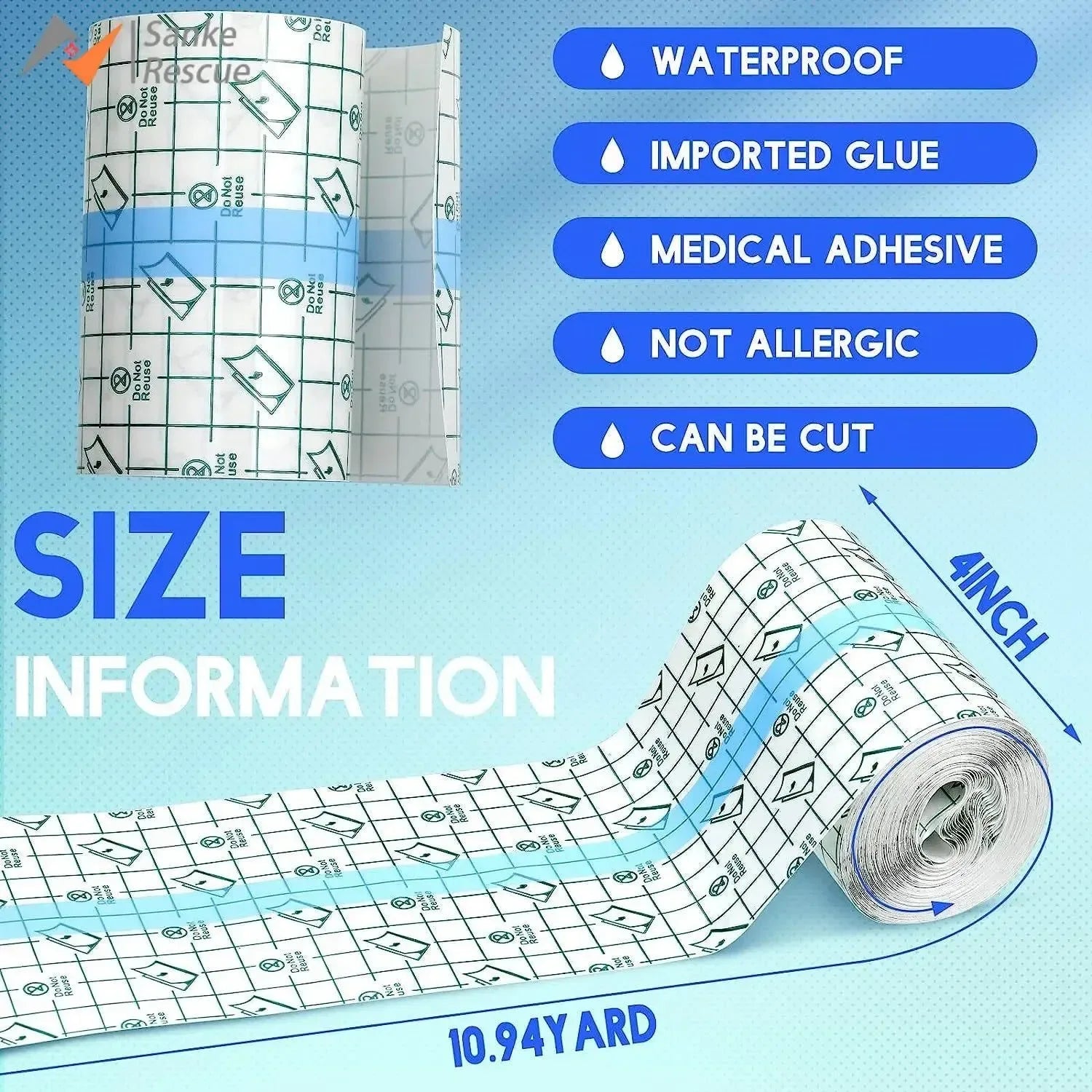 Waterproof Tattoo Film - Skin Healing Adhesive Bandages for Tattoo Aftercare - Trekker Essentials
