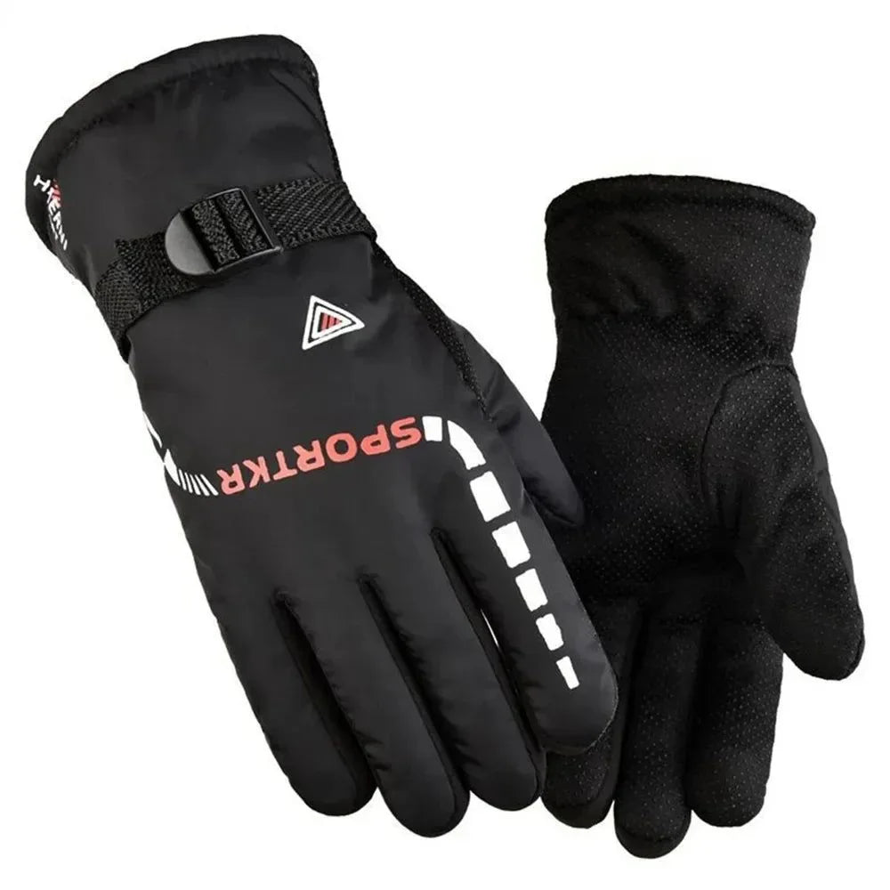 Waterproof Unisex Winter Gloves – Thickened Fleece, Windproof & Non-Slip for Skiing & Cycling - Trekker Essentials