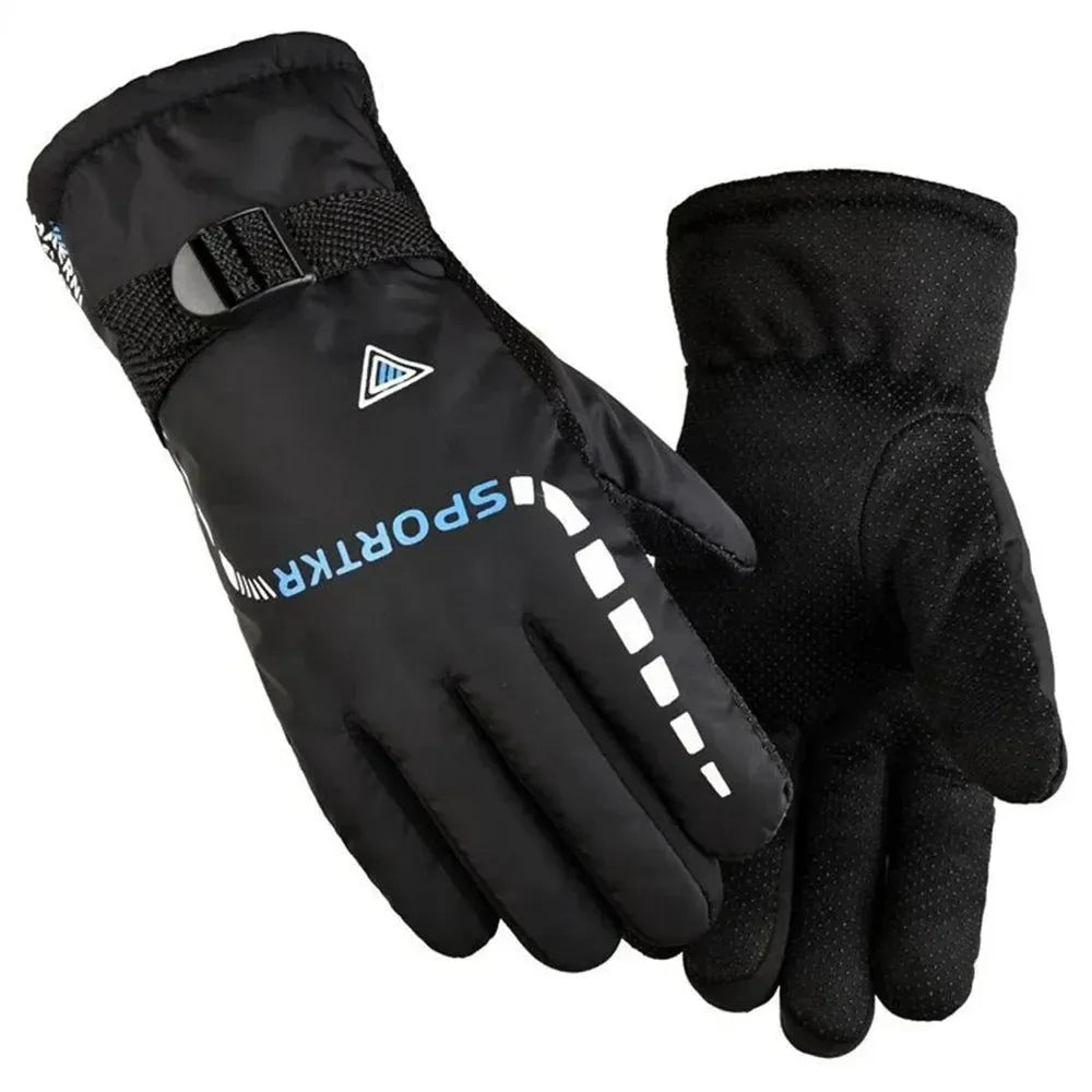 Waterproof Unisex Winter Gloves – Thickened Fleece, Windproof & Non-Slip for Skiing & Cycling - Trekker Essentials