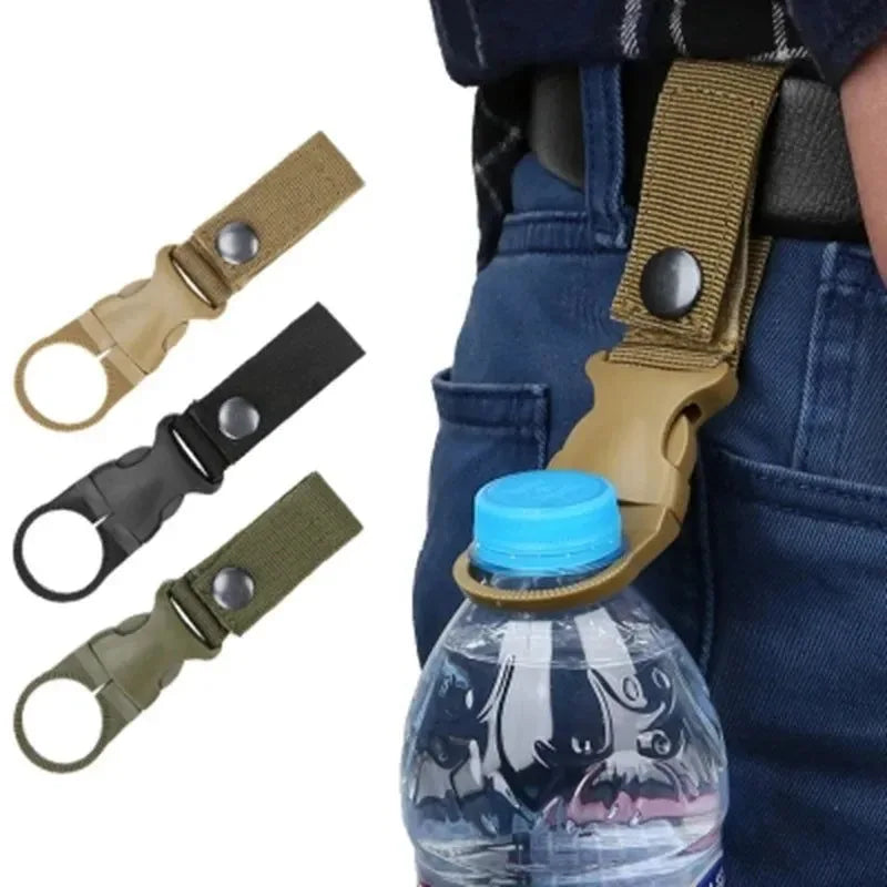Webbing Backpack Buckle Carabiners - Quickdraw Water Bottle Hanger Holder for Outdoor Camping, Hiking, Climbing - Trekker Essentials