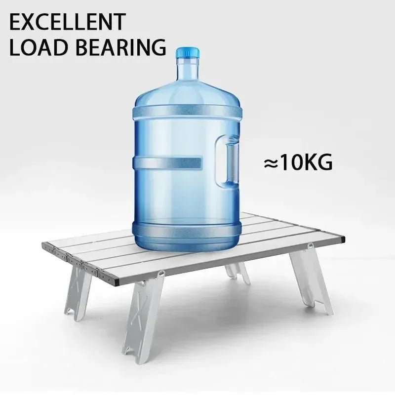 WEST TUNE Mini Ultralight Portable Aluminum Alloy Camping Table - Roll-Up Folding Table for Backpacking, Picnics, BBQ, and Outdoor Activities - Trekker Essentials