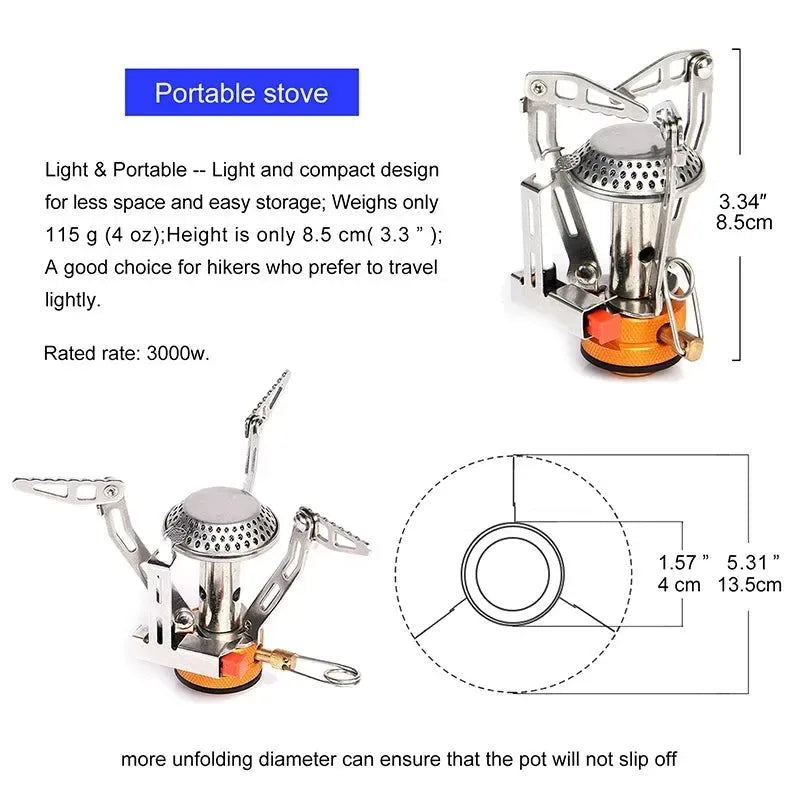 Widesea Camping Gas Stove Heater - Foldable One-piece Burner for Outdoor Cooking - Trekker Essentials