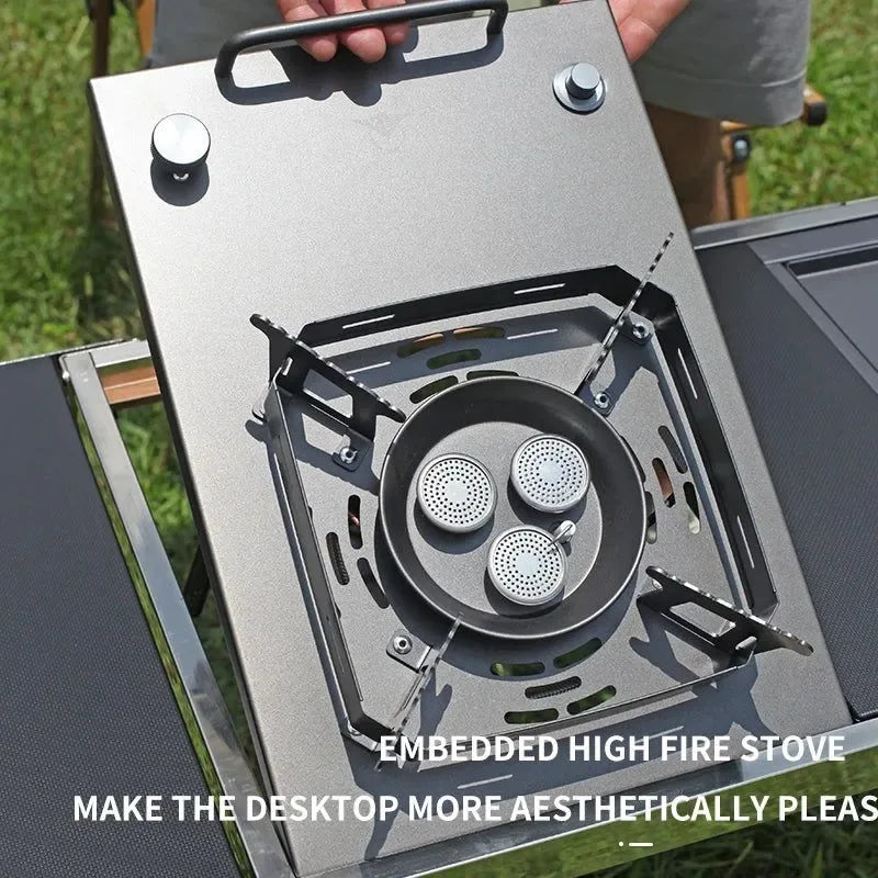 Wild Journey 304 Stainless Steel Folding Table - Perfect for Camping, Picnic, and BBQ - Trekker Essentials