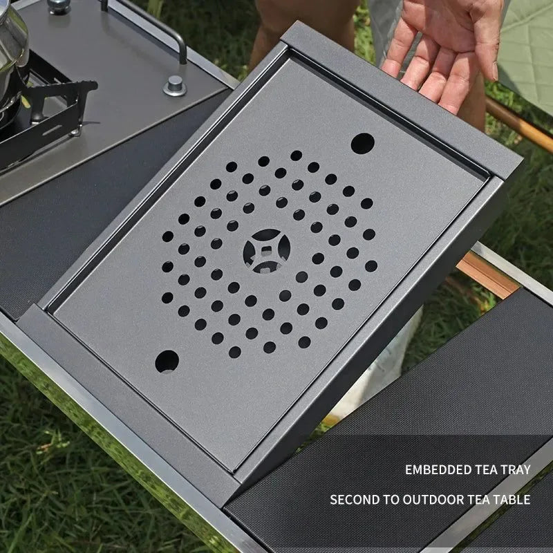 Wild Journey 304 Stainless Steel Folding Table - Perfect for Camping, Picnic, and BBQ - Trekker Essentials