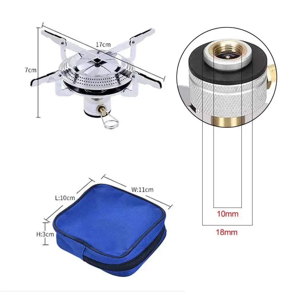 Windproof Camping Gas Stove – Portable Foldable Stove for Outdoor Cooking - Trekker Essentials