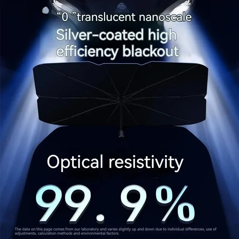 Windshield SunShade Umbrella - Hemmed Edge Cover, Car Summer Sun Protection, Front Window Sun Shade - Trekker Essentials