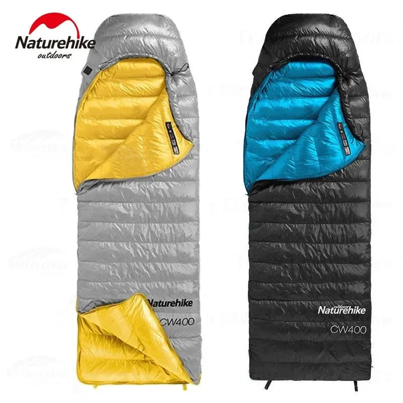 Winter 750FP Duck Down Hooded Sleeping Bag - Waterproof Ultralight Single for Camping - Trekker Essentials