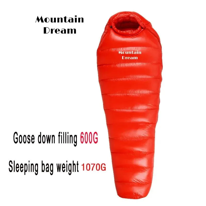 Winter Down Mummy Sleeping Bag - Warm White Goose Down for Three Seasons, Suitable for Camping Trips - Trekker Essentials