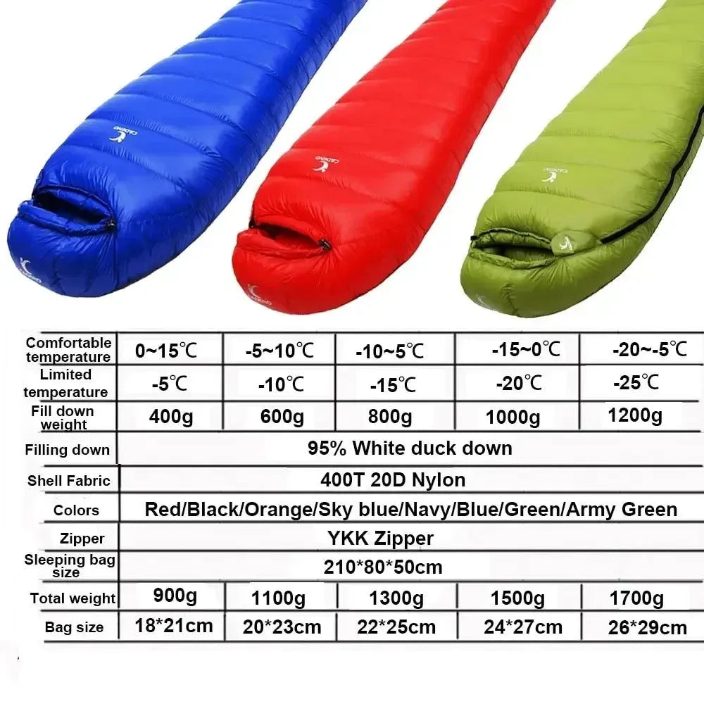 Winter Goose Down Sleeping Bag - Lightweight, Portable, and Warm for Outdoor Camping and Trekking - Trekker Essentials