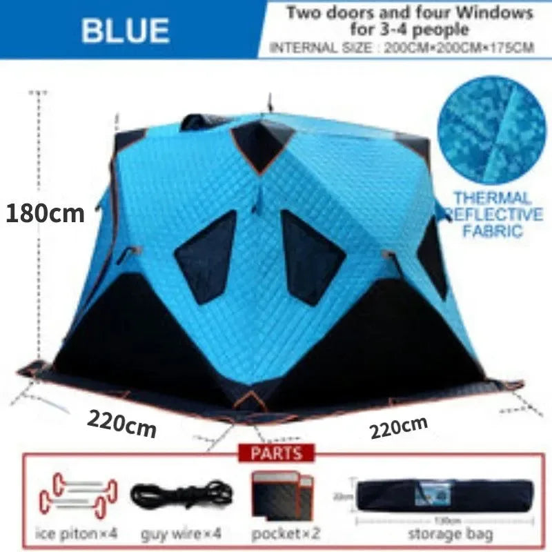 Winter Ice Fishing Outdoor Camping Tent with Cotton - Trekker Essentials