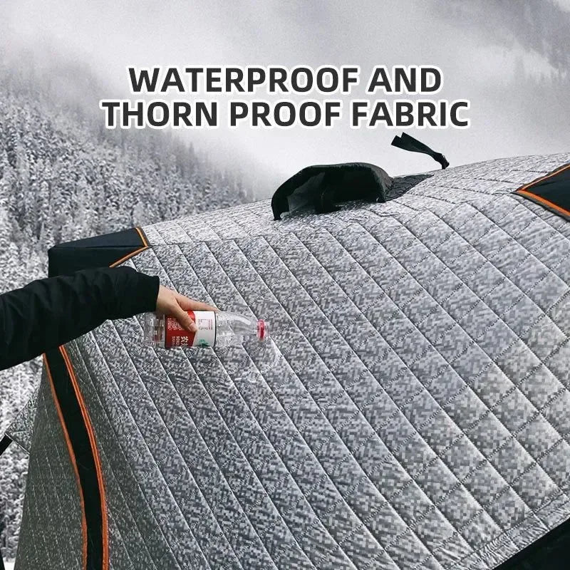 Winter Ice Fishing Outdoor Camping Tent with Cotton - Trekker Essentials