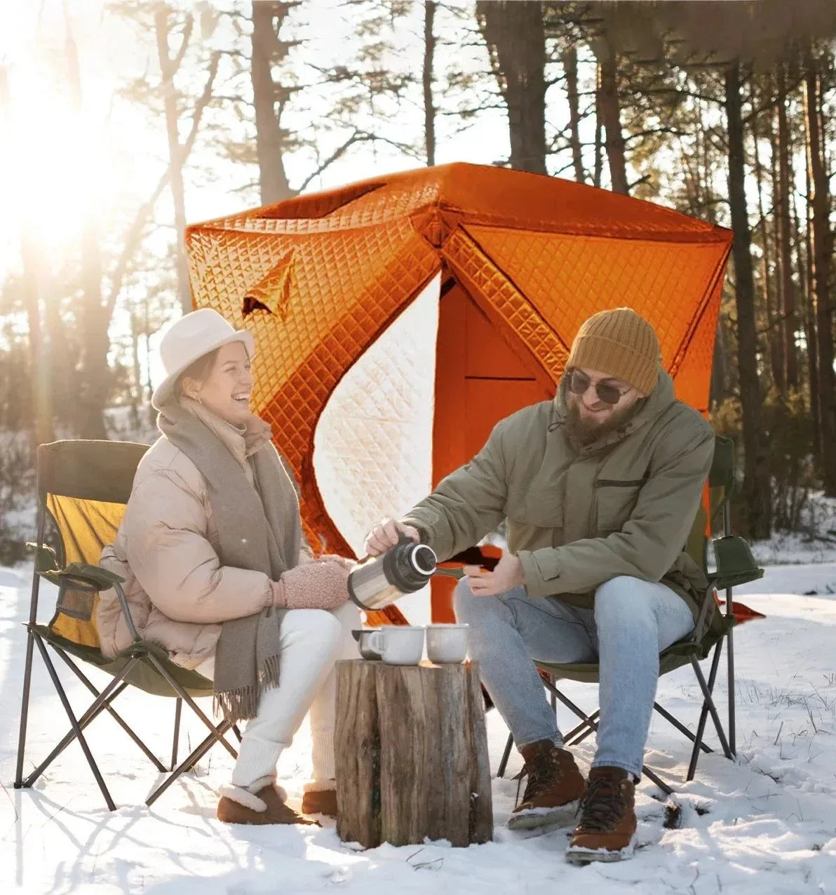 Winter Ice Fishing Pop Up Tent - Portable Sauna & Camping Shelter - Trekker Essentials