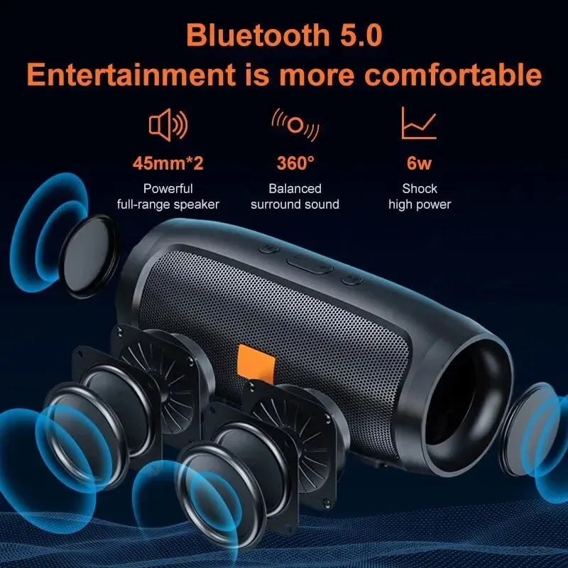 Wireless Portable TWS Bluetooth Dual Speaker - Stereo Subwoofer with Music Playback, FM Radio, and TF Card Support - Trekker Essentials