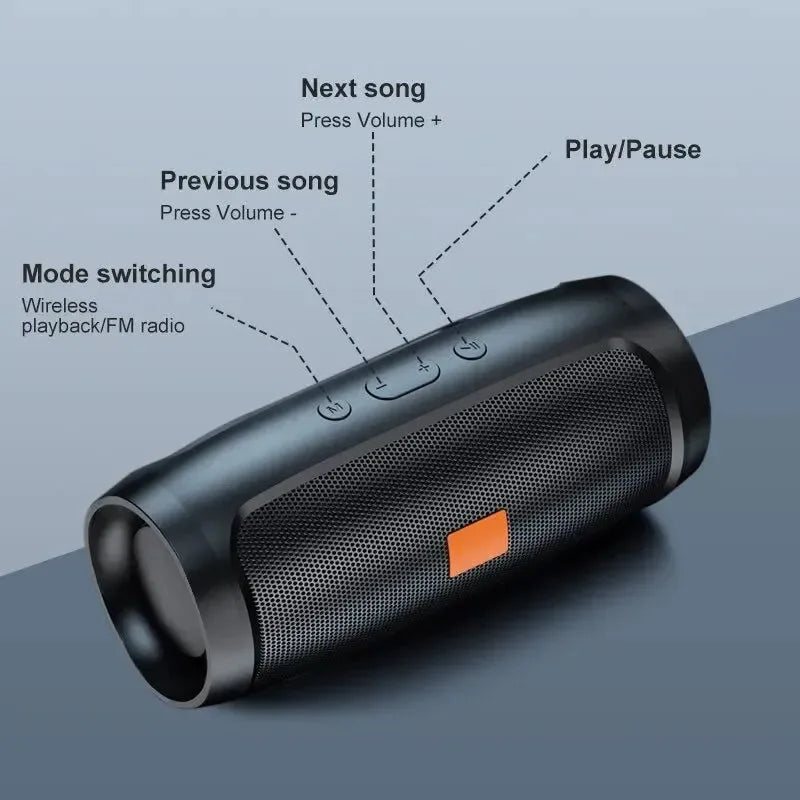 Wireless Portable TWS Bluetooth Dual Speaker - Stereo Subwoofer with Music Playback, FM Radio, and TF Card Support - Trekker Essentials
