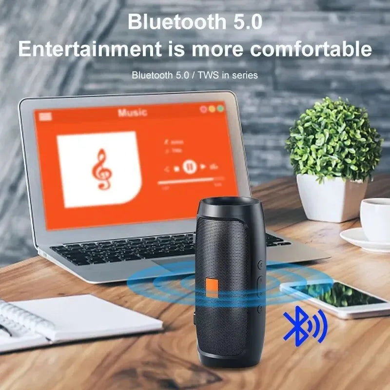 Wireless Portable TWS Bluetooth Dual Speaker - Stereo Subwoofer with Music Playback, FM Radio, and TF Card Support - Trekker Essentials