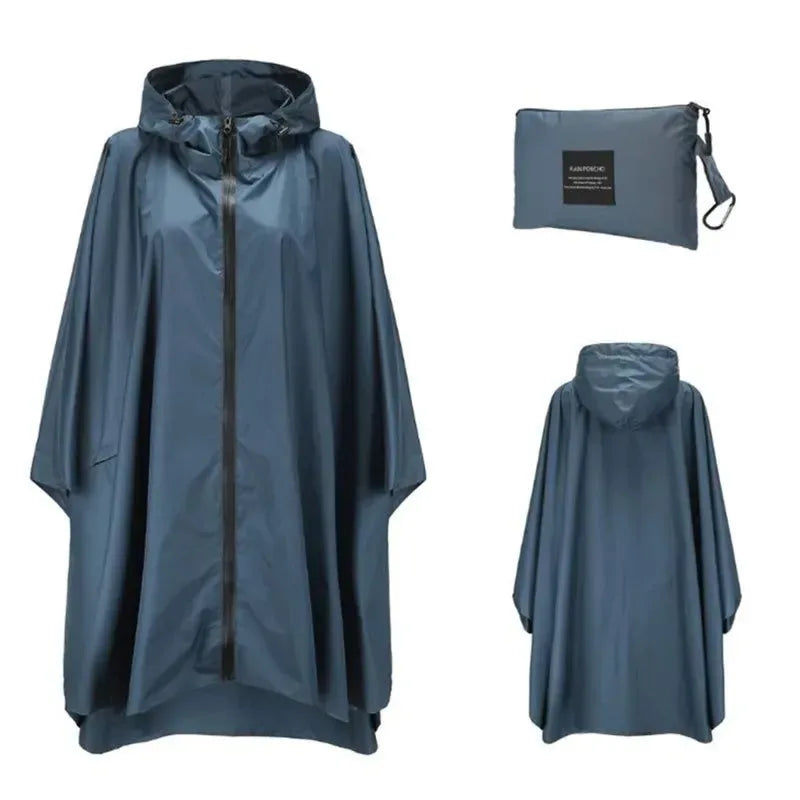 Women Men Poncho Raincoat - Waterproof Tent Cover for Outdoors Hiking and Biking - Trekker Essentials