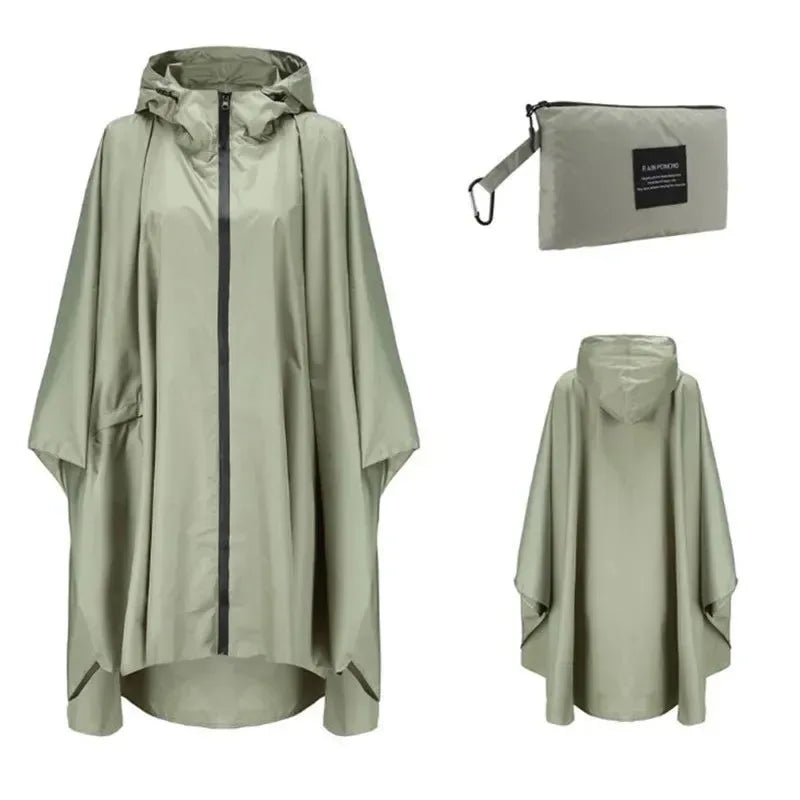 Women Men Poncho Raincoat - Waterproof Tent Cover for Outdoors Hiking and Biking - Trekker Essentials