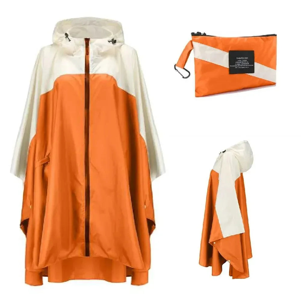 Women Men Poncho Raincoat - Waterproof Tent Cover for Outdoors Hiking and Biking - Trekker Essentials