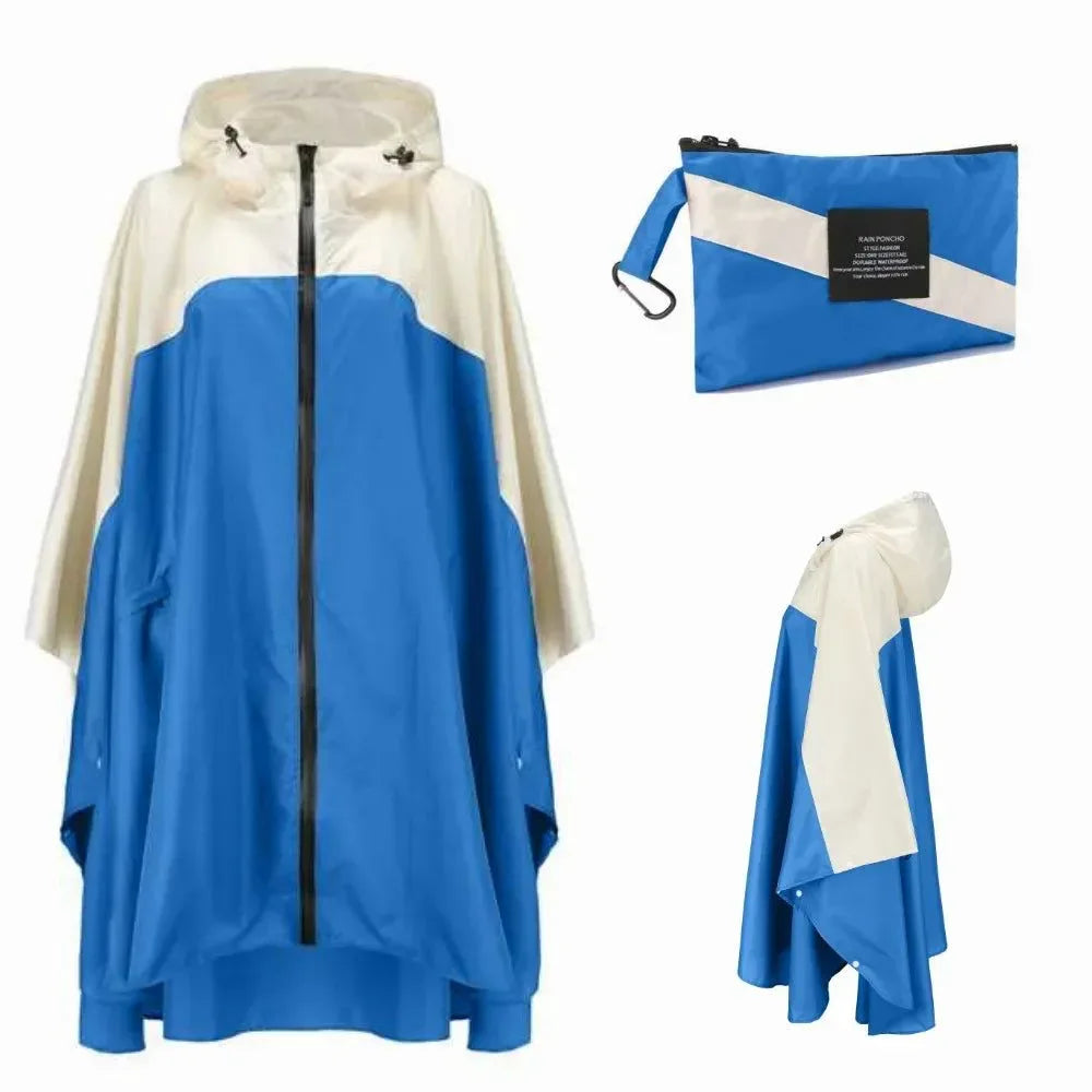 Women Men Poncho Raincoat - Waterproof Tent Cover for Outdoors Hiking and Biking - Trekker Essentials