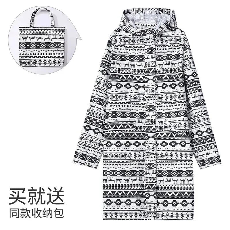 Women's Stylish Long Waterproof Raincoat with Hood for Outdoor Activities - Trekker Essentials