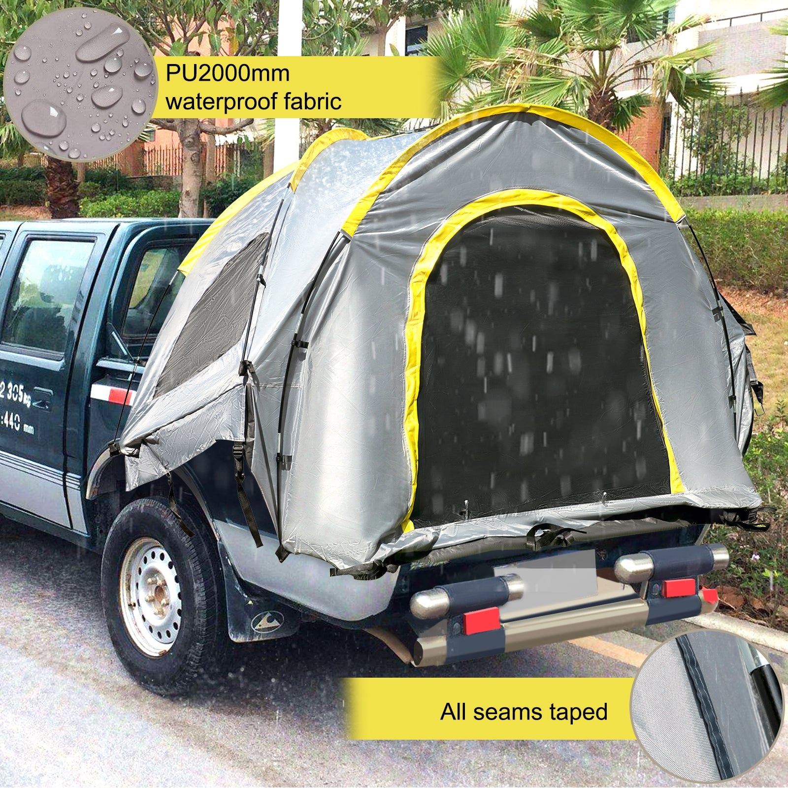 Waterproof Truck Bed Tent (5–8 FT) – 2 Person Pickup Camping Tent for Outdoor Travel & Overlanding Trekker Essentials
